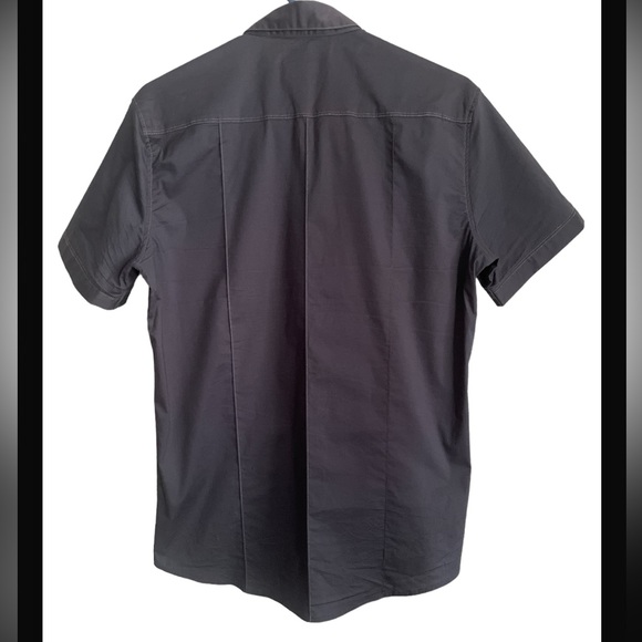 Mens Grey 7 Diamond Short Sleeve Dressy Shirt - Picture 3 of 3